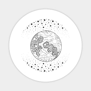 Beautiful Earth And Stars Magnet